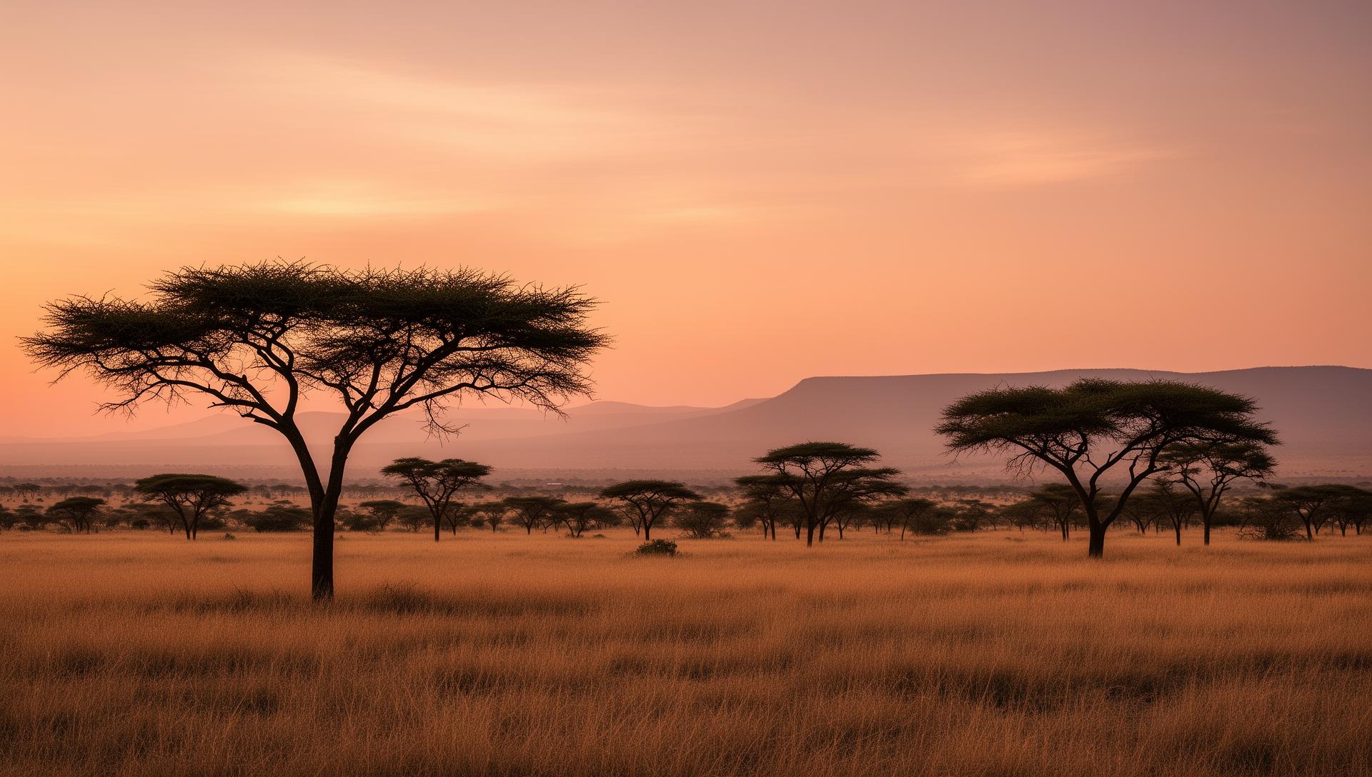 African savanna at golden hour